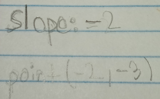 Slope=2
point(-2,-3)