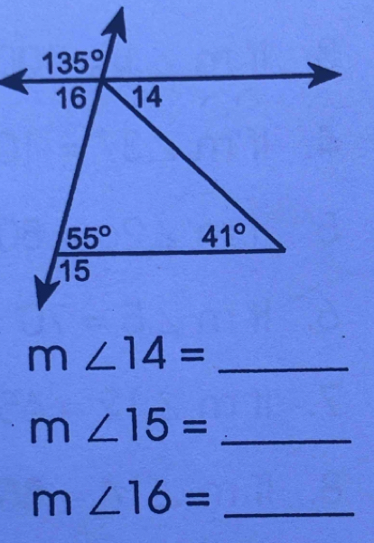 m∠ 14=
_ m∠ 15=
m∠ 16= _