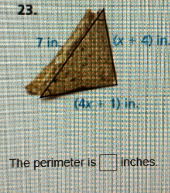 The perimeter is □ inches.