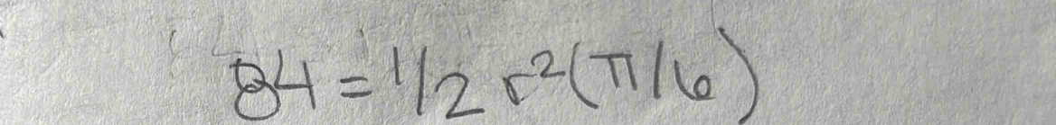 84=1/2r^2(π /6)