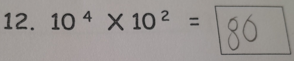 10ª × 10² = 80