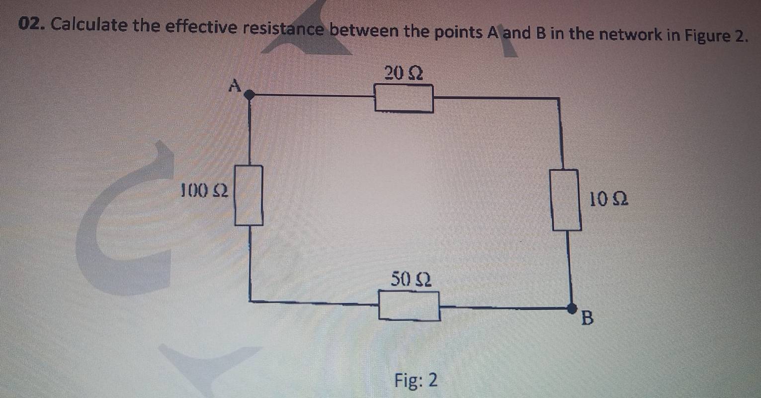 Solved: Calculate the effective resistance between the points A and B ...