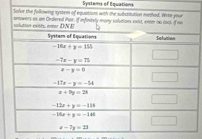 Systems of Equations