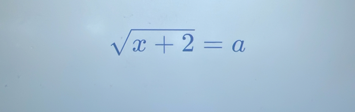 sqrt(x+2)=a