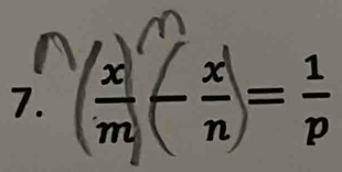 ( x/m - x/n )= 1/p 