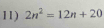 2n^2=12n+20