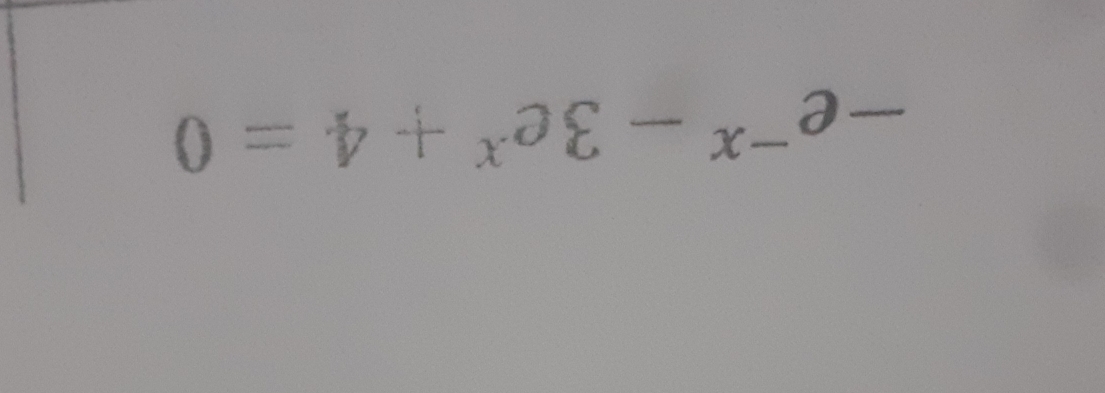 -e^(-x)-3e^x+4=0