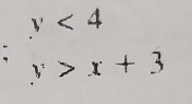 y<4</tex> 
; y>x+3