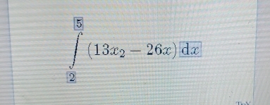 ∈tlimits _2^((|5)(13x_2)-26x)dx