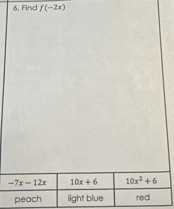 Find f(-2x)