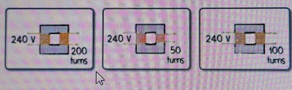 240 V 240 V
200 50
turns turns