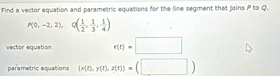 Solved: Find a vector equation and parametric equations for the line ...