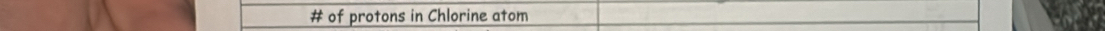 # of protons in Chlorine atom