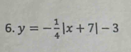 y=- 1/4 |x+7|-3