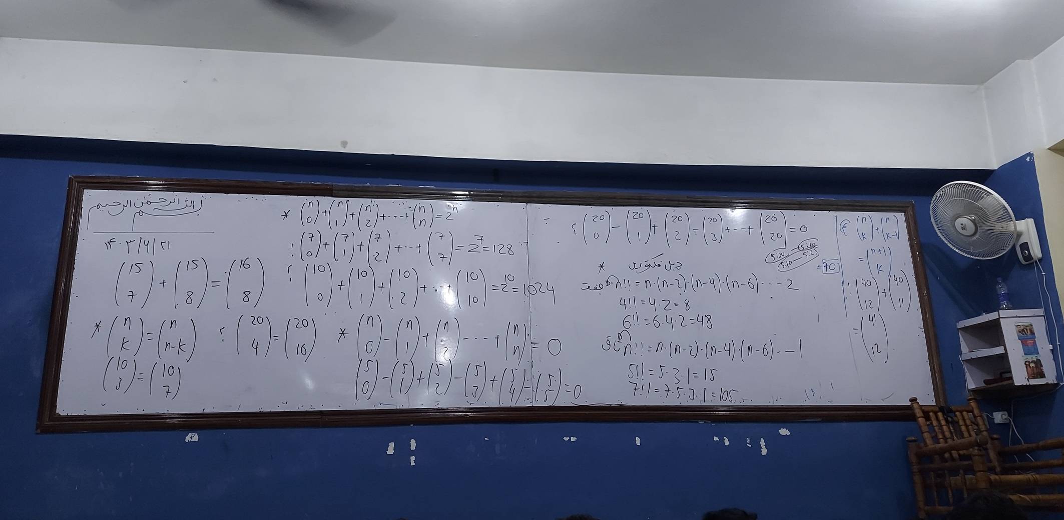 beginpmatrix n 0endpmatrix +beginpmatrix n 1endpmatrix +beginpmatrix n 2endpmatrix +·s +beginpmatrix n nendpmatrix =2^n
If. F/y1F1
beginpmatrix 7 0endpmatrix +beginpmatrix 7 1endpmatrix +beginpmatrix 7 2endpmatrix +·s +beginpmatrix 7 7endpmatrix =2^7=128
beginpmatrix 20 0endpmatrix -beginpmatrix 20 1endpmatrix +beginpmatrix 20 2endpmatrix -beginpmatrix 20 3endpmatrix +·s +beginpmatrix 20 20endpmatrix =0 beginpmatrix n kendpmatrix +beginpmatrix n k-1endpmatrix
40) beginarrayr =(n+1) 1 12endpmatrix +beginarrayr 40 1 112endarray )+(beginarrayr n 11endarray )
beginpmatrix 15 7endpmatrix +beginpmatrix 15 8endpmatrix =beginpmatrix 16 8endpmatrix beginpmatrix 10 0endpmatrix +beginpmatrix 10 1endpmatrix +beginpmatrix 10 2endpmatrix +·s +beginpmatrix 10 10endpmatrix =2^(10)=1024 a· 0^5· n!1=n· (n-2)· (n-4)· (n-6)· ·s -2
6!1=6· 4· 2=48
*beginpmatrix n kendpmatrix =beginpmatrix n n-kendpmatrix !beginpmatrix 20 4endpmatrix =beginpmatrix 20 16endpmatrix *beginpmatrix n 0endpmatrix -beginpmatrix n 1endpmatrix +beginpmatrix n - 2endpmatrix -·s  nendpmatrix =0 5c^(m!!=n=n· (n-2)· (n-4)· (n-6)· --1)
=beginpmatrix 4^1 12endpmatrix
beginpmatrix 10 3endpmatrix =beginpmatrix 10 7endpmatrix
beginpmatrix 5 0endpmatrix -beginpmatrix 5 1endpmatrix +beginpmatrix 5 2endpmatrix -beginpmatrix 5 3endpmatrix +beginpmatrix 5 4endpmatrix -endarray )+(beginarrayr 1 -endarray beginpmatrix 5 -5)=0 5!1=5· 3· 1=15
7!1=7· 5· 3· 1=105