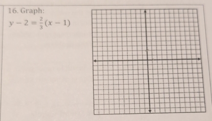 Graph:
y-2= 2/3 (x-1)