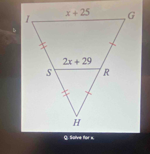 Solve for x.