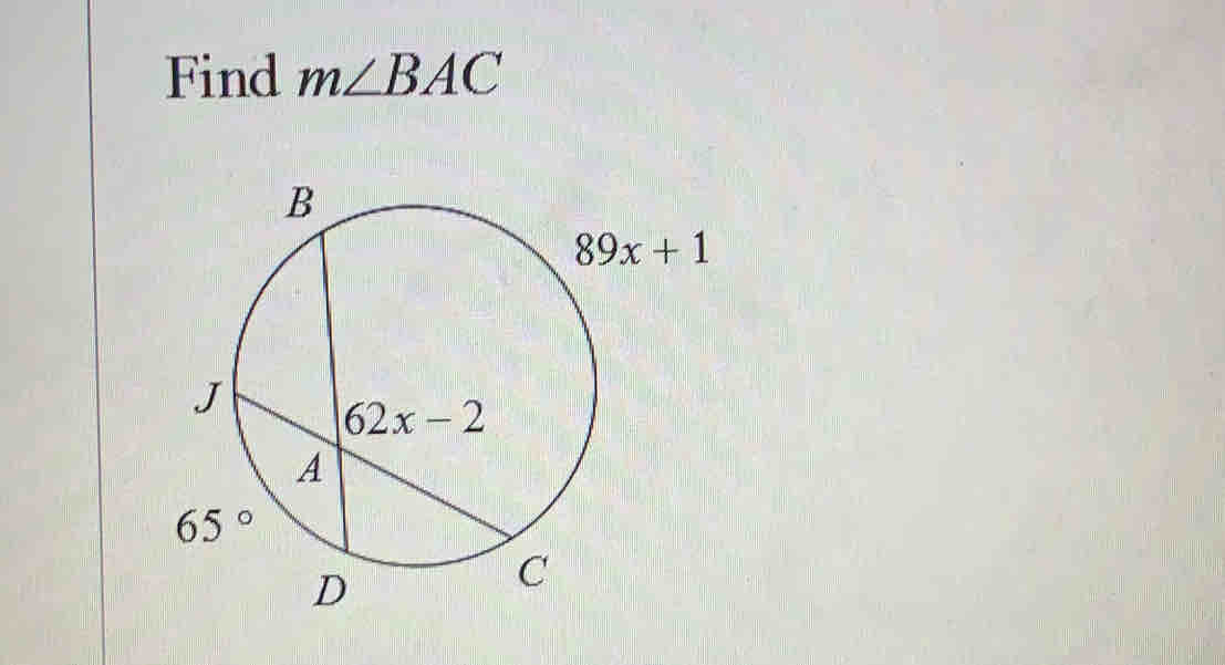 Find m∠ BAC