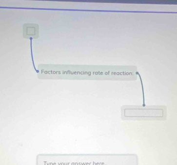 Factors influencing rate of reaction: 
vne vour answer here