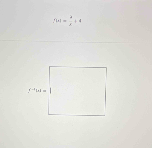 f(x)= 9/x +4