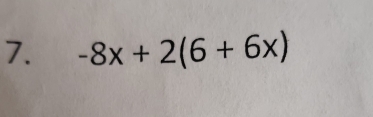 -8x+2(6+6x)