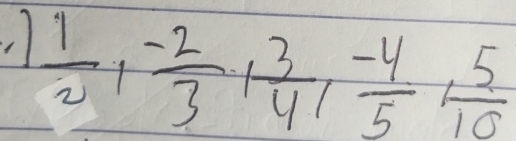  1/2 ,  (-2)/3 ,  3/4 ,  (-4)/5 ,  5/10 