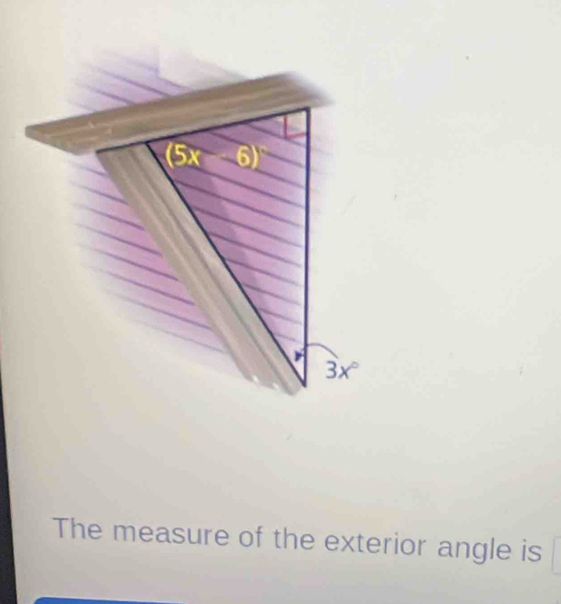 The measure of the exterior angle is