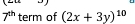 7^(th) term of (2x+3y)^10