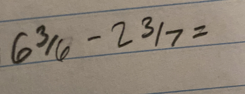 6^3/_6-2^3/_7=