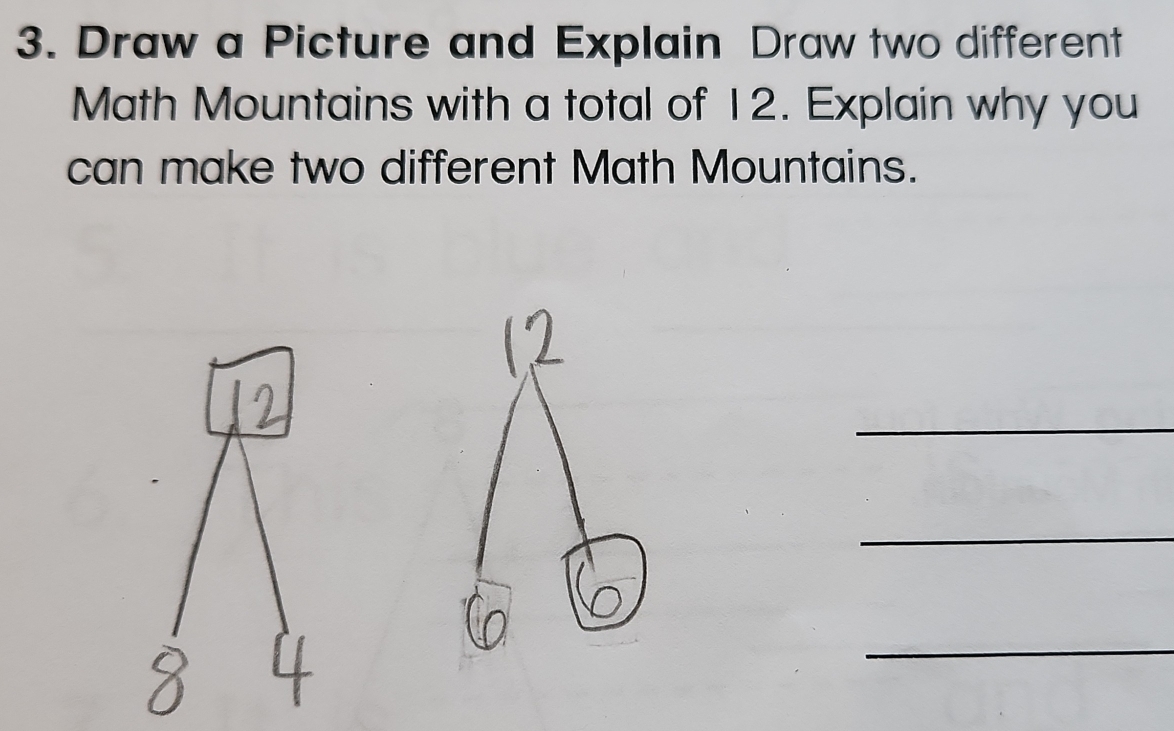 Solved: Draw a Picture and Explain Draw two different Math Mountains ...