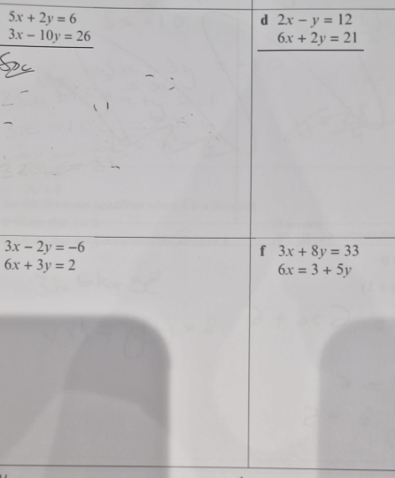 5x+2y=6
d 2x-y=12