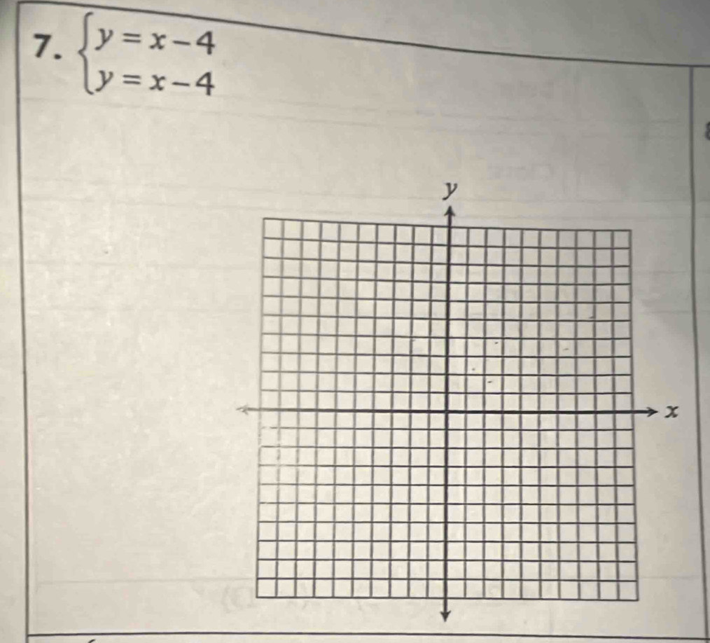 beginarrayl y=x-4 y=x-4endarray.