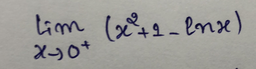 limlimits _xto 0^+(x^2+1-ln x)