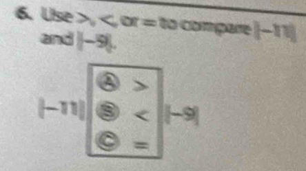 Use to compare [-11]
3 ||-5|.
f
(-11) 8
θ =