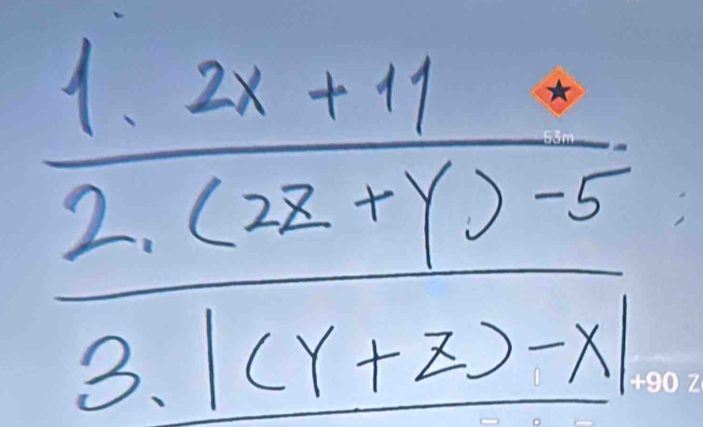 frac 1.2x+11 (2.(22+r)(2-5)/3.1(x+22-x) 