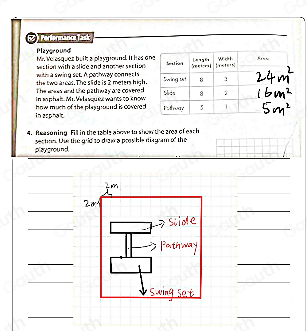 Solved: Performance Task Playground Mr. Velasquez built a playground ...