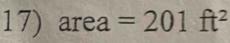 area =201ft^2