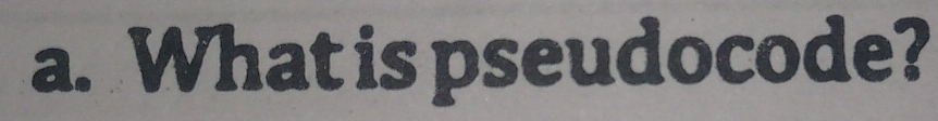 What is pseudocode?