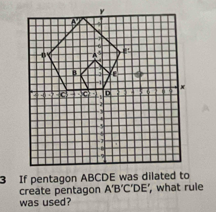 create pentagon A'B'C'DE , what rule
was used?