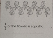  1/5  of the flowers is equal to_