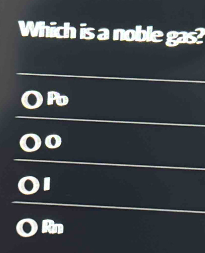 Which is a noble gas?