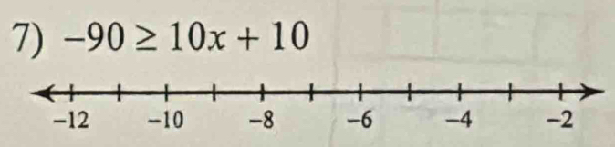 -90≥ 10x+10