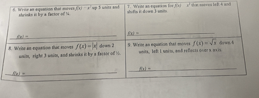 x^3 that moves left 4 and