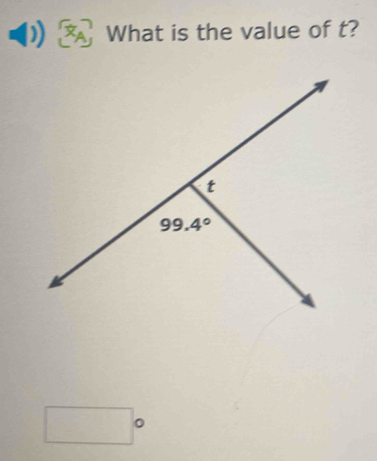 What is the value of t?
^circ  □ 0