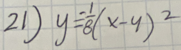 21 y= (-1)/8 (x-4)^2