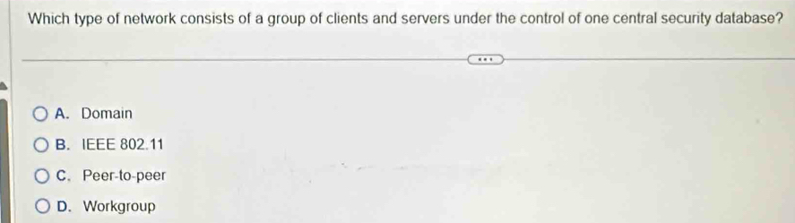 Solved: Which type of network consists of a group of clients and ...