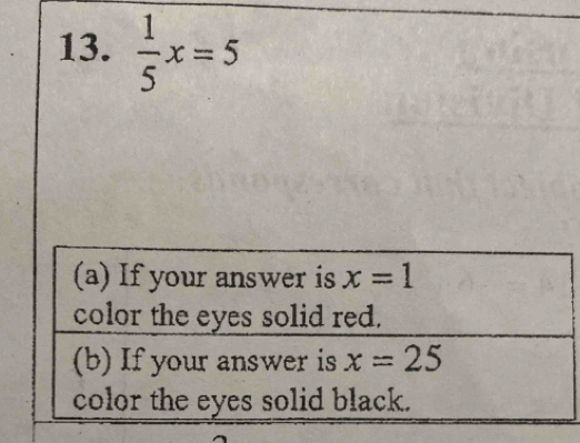  1/5 x=5