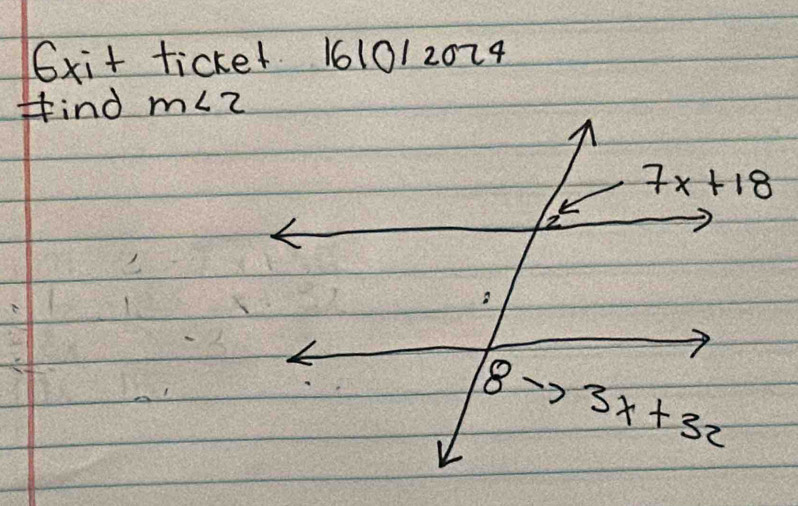 Gxit ticket 161012024
find m∠ 2