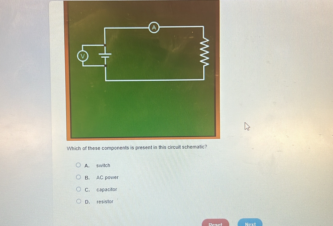 Solved: Which of these components is present in this circuit schematic ...