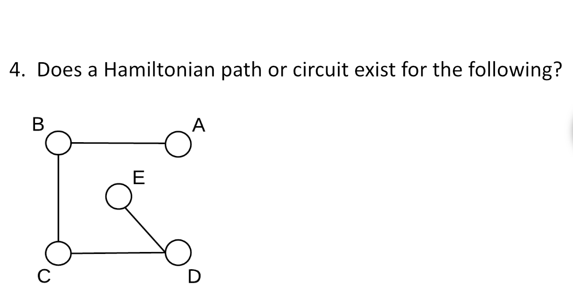 Does a Hamiltonian path or circuit exist for the following?